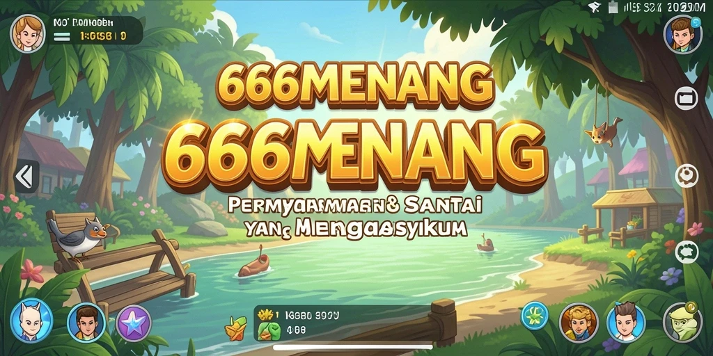 Tampilan utama gameplay 666MENANG yang penuh warna dan fun.