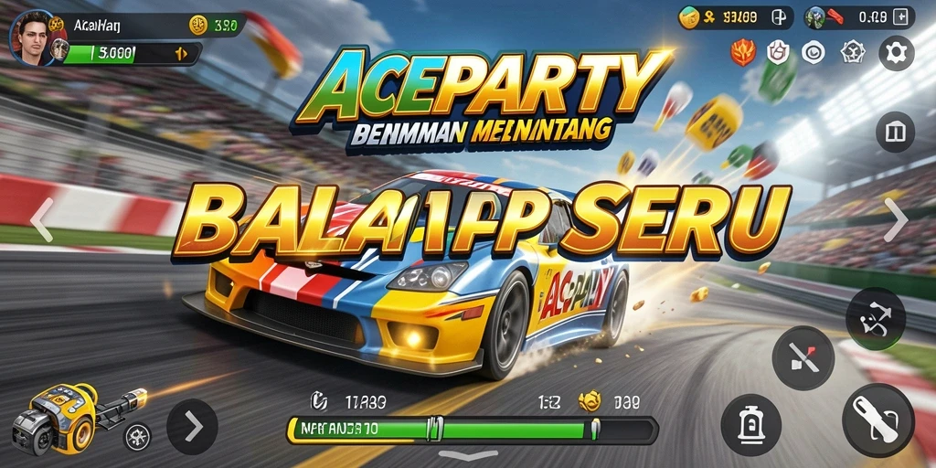 Screenshot utama ACEPARTY menampilkan aksi balap yang mendebarkan dan grafis menawan.