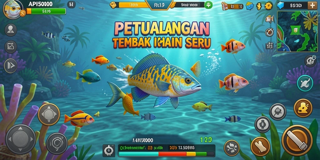 Gameplay seru menangkap ikan di laut biru yang menakjubkan.