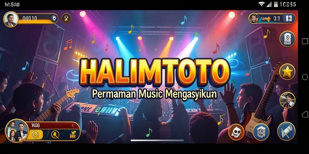 Tampilan gameplay menarik dari HALIMTOTO saat permainan musik berlangsung.