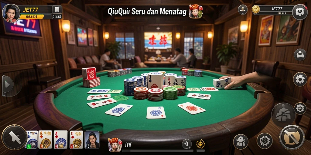 Tampilan gameplay QiuQiu yang seru dan kompetitif di JET77.