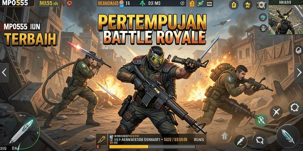 Tampilan gameplay seru dalam MPO555 di medan pertempuran Battle Royale.