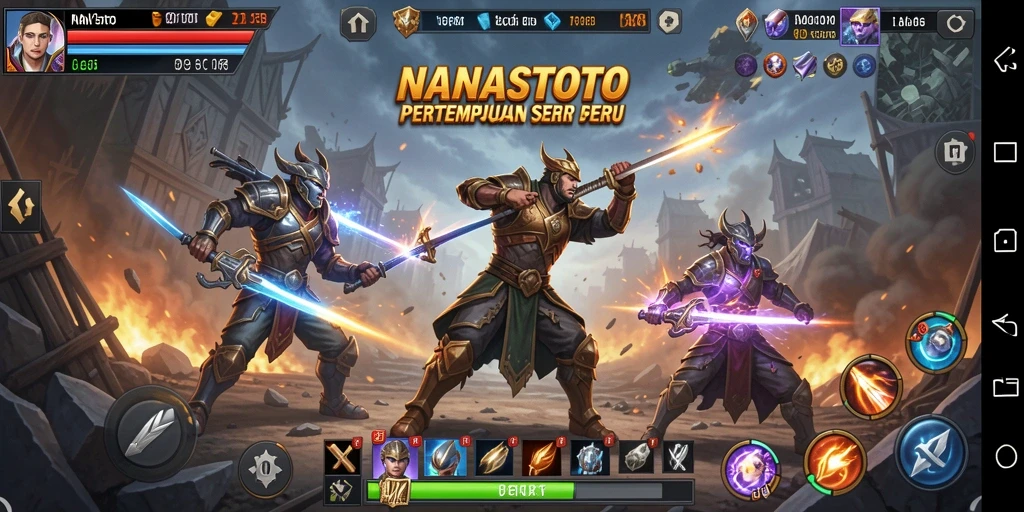 Screenshot gameplay NANASTOTO dengan aksi tembak-menembak yang mendebarkan.