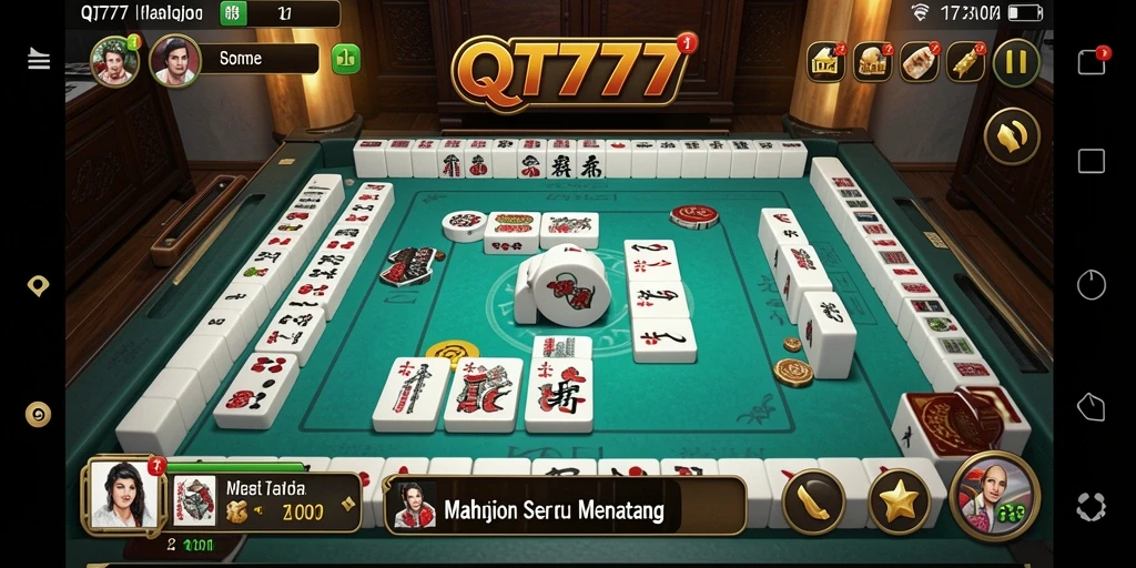Tampilan gameplay Mahjong yang menarik dan interaktif dalam QT777.