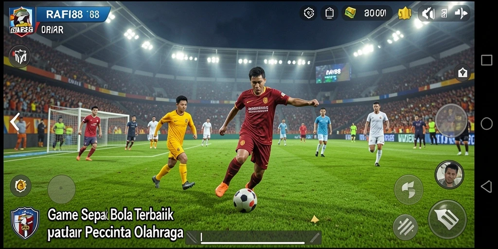 Tangkapan layar gameplay RAFI88 menampilkan momen mendebarkan di lapangan sepak bola.