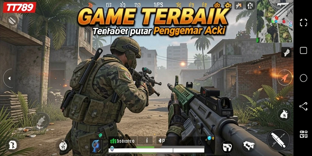 Screenshot utama TT789 menampilkan aksi seru dalam game FPS.