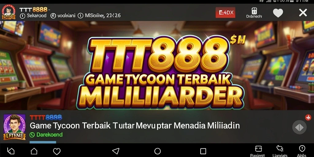 Tampilan gameplay TTT888 yang mengesankan dan penuh aksi Tycoon.